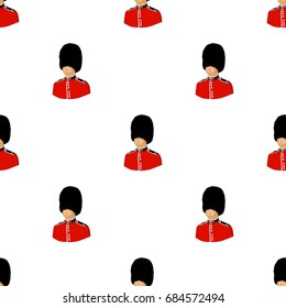 Queen's guard icon in cartoon style isolated on white background. England country symbol stock vector illustration.