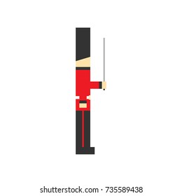 Queen's Guard Logo Template. British Grenadier Logotype. Queen's Life Guard Emblem. Vector