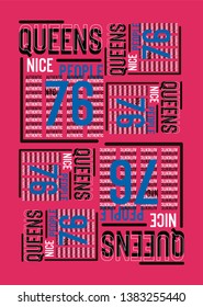 queens nice people,t-shirt design vector