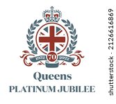 The Queens Platinum Jubilee 1952 - 2022 vector illustration.