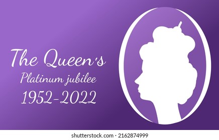 Queens Platinum Jubilee 1952-2022. The Royal Family. UK. Vector Stock illustration. Monarchy.