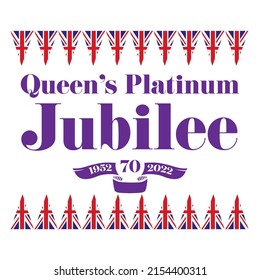The Queens Platinum Jubilee 2022 - In 2022, Her Majesty The Queen will become the first British Monarch to celebrate a Platinum Jubilee after 70 years of service svg