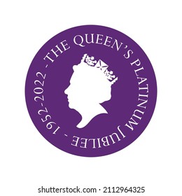 The Queen's Platinum Jubilee celebration background with side profile of Queen Elizabeth svg