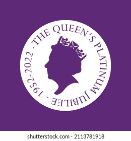The Queen's Platinum Jubilee celebration background with side profile of Queen Elizabeth