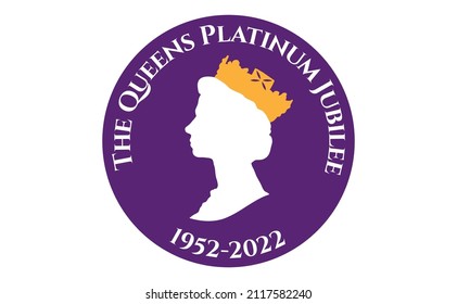 The Queen's Platinum Jubilee celebration background with side profile of Queen svg