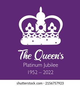 The Queen's Platinum Jubilee celebration banner Queen Elizabeth’s crown 70 years. Ideal design for banners, flayers, social media, stickers, greeting cards. 