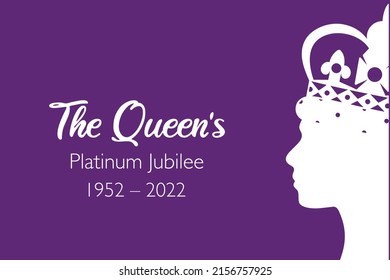 The Queen's Platinum Jubilee celebration banner with side profile of Queen Elizabeth in crown 70 years. Ideal design for banners, flayers, social media, stickers, greeting cards. 
 svg