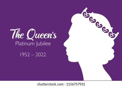 The Queen's Platinum Jubilee celebration banner with side profile of Queen Elizabeth in crown 70 years. Ideal design for banners, flayers, social media, stickers, greeting cards. 
 svg