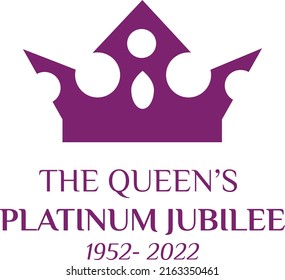 The Queen's Platinum Jubilee celebration banner with side profile of Queen Elizabeth in crown 70 years. Ideal design for banners, flayers, social media, stickers, greeting cards svg