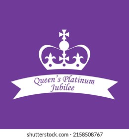 The Queen's Platinum Jubilee celebration. Queen's crown. 1952-2022. Design for banner, poster, card, print, social media. svg