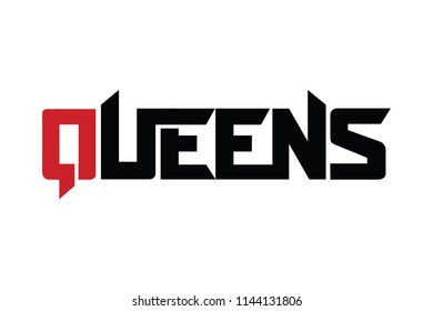 Queens typography design vector, for t-shirt, poster and other uses