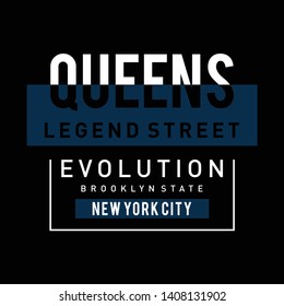 Queens typography, t-shirt graphics, vectors - Vector