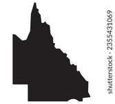 Queensland Australia Map glyph icon. illustration graphic of Queensland Australia Map
