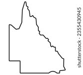 Queensland Australia Map line icon. illustration graphic of Queensland Australia Map