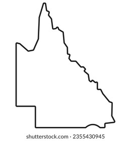 Icono de línea del mapa de Australia de Queensland. gráfico ilustrativo del mapa de Queensland Australia