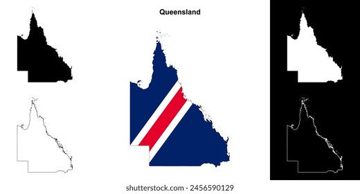 Queensland - leeres Umriss-Kartenset