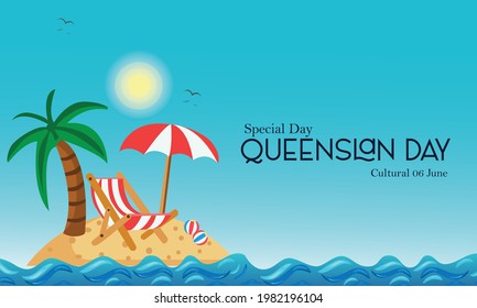 Queensland Day. summer beach background