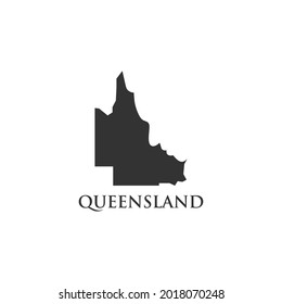 Queensland Map and Crown Symbol. Australia Territory and Queen Icon. vector logo illustration.