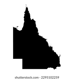Queensland Map, state of Australia. Vector Illustration.