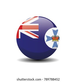 Queensland national circle button flag background texture. Vector illustration.