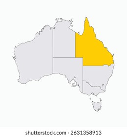 Queensland Region highlighted on Australia map