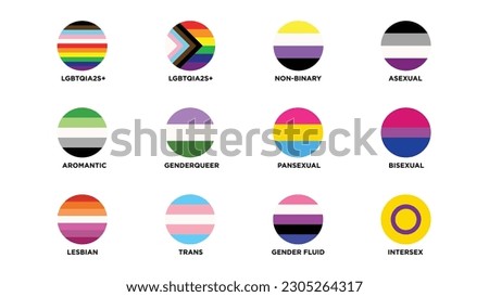 Queer - Circles - LGBTQ+ Rights Pride Flags non-binary asexual aromantic genderqueer pansexual bisexual lesbian trans gender fluid intersex