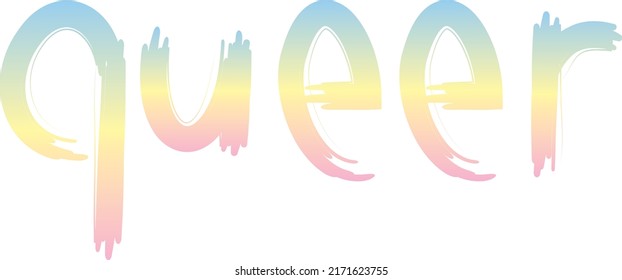 queer - pastell colored letters, lgbt