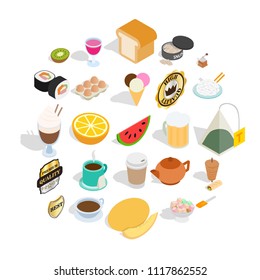 Quencher icons set. Isometric set of 25 quencher vector icons for web isolated on white background