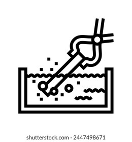 quenching blacksmith line icon vector. quenching blacksmith sign. isolated contour symbol black illustration