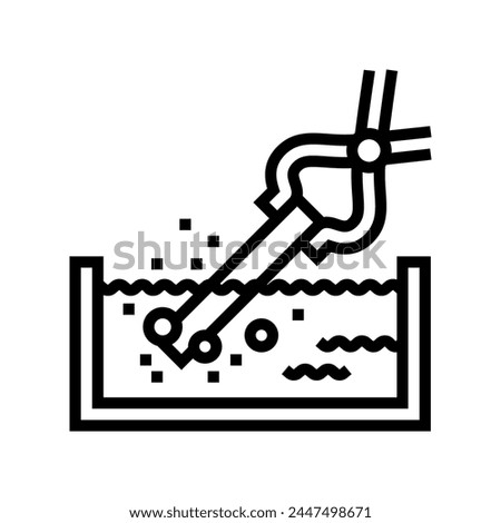 quenching blacksmith line icon vector. quenching blacksmith sign. isolated contour symbol black illustration