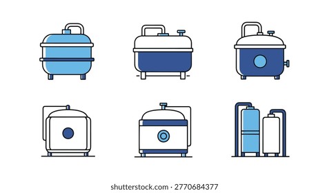 Quenching Tank Line art vector clean simple shapes illustration