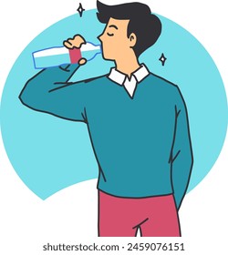 Quenching Thirst Fresh Take on Drinking Water. Ideal for promoting health campaigns, wellness apps, or fitness-related content.