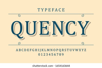 Quency typeface alphabet vector eps 10