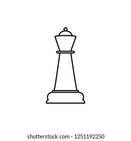 Quenn line chess icon. Vector illustration, flat design.