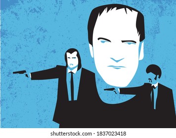 Quentin Tarantino Famous Director Vector Portrait