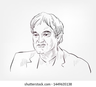 Quentin Tarantino Vector Sketch Portrait Face Famous