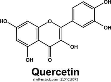 Flavonol-Polyphenolformel aus dem Quercetin-Molekül