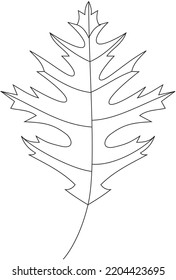 Icono del vector de hoja de roble del alfiler de Quercus palustris negro y blanco
