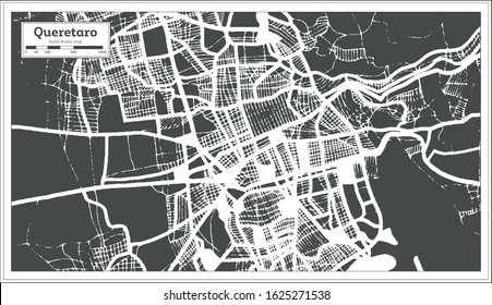 Queretaro Mexico Stadtplan im Retro Stil. Übersicht. Vektorgrafik.