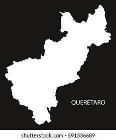 Queretaro Mexico Map black inverted silhouette