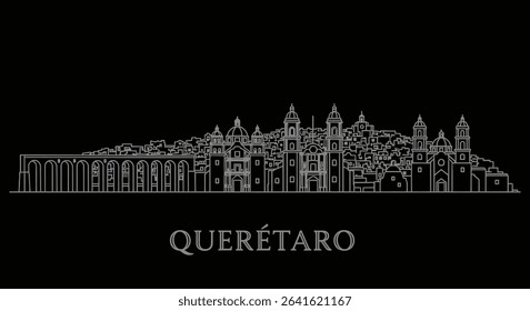 Queretaro Skyline Outline Minimalist City