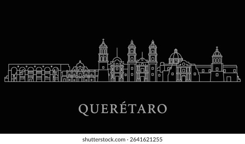 Queretaro Skyline Outline Minimalist City
