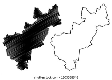 Queretaro (United Mexican States, Mexico, federal republic) map vector illustration, scribble sketch Free and Sovereign State of Querétaro (Querétaro de Arteaga) map