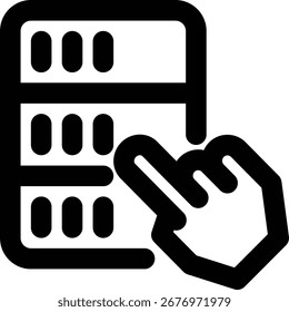 Consulta, acción, icono de esquema de Seleccionar