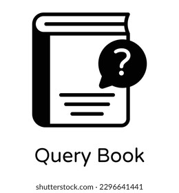 Query book glyph icon with easy to download facility. 