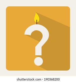 Query candles design over  yellow background, vector illustration