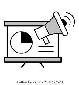 Symbol für Abfrageklarstellung. Illustration einer Frage auf einem Präsentationsboard - Vektorgrafik für Business Support und Problemlösung