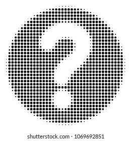 Query halftone vector icon. Illustration style is dotted iconic Query icon symbol on a white background. Halftone pattern is circle points.