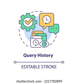Query history concept icon. Personalize customer interaction with product. Marketing abstract idea thin line illustration. Isolated outline drawing. Editable stroke. Arial, Myriad Pro-Bold fonts used
