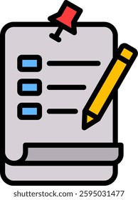 Query Icon Lineal Color Vector Illustration